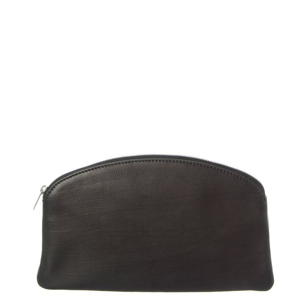 The Row Leather Clutch, Black